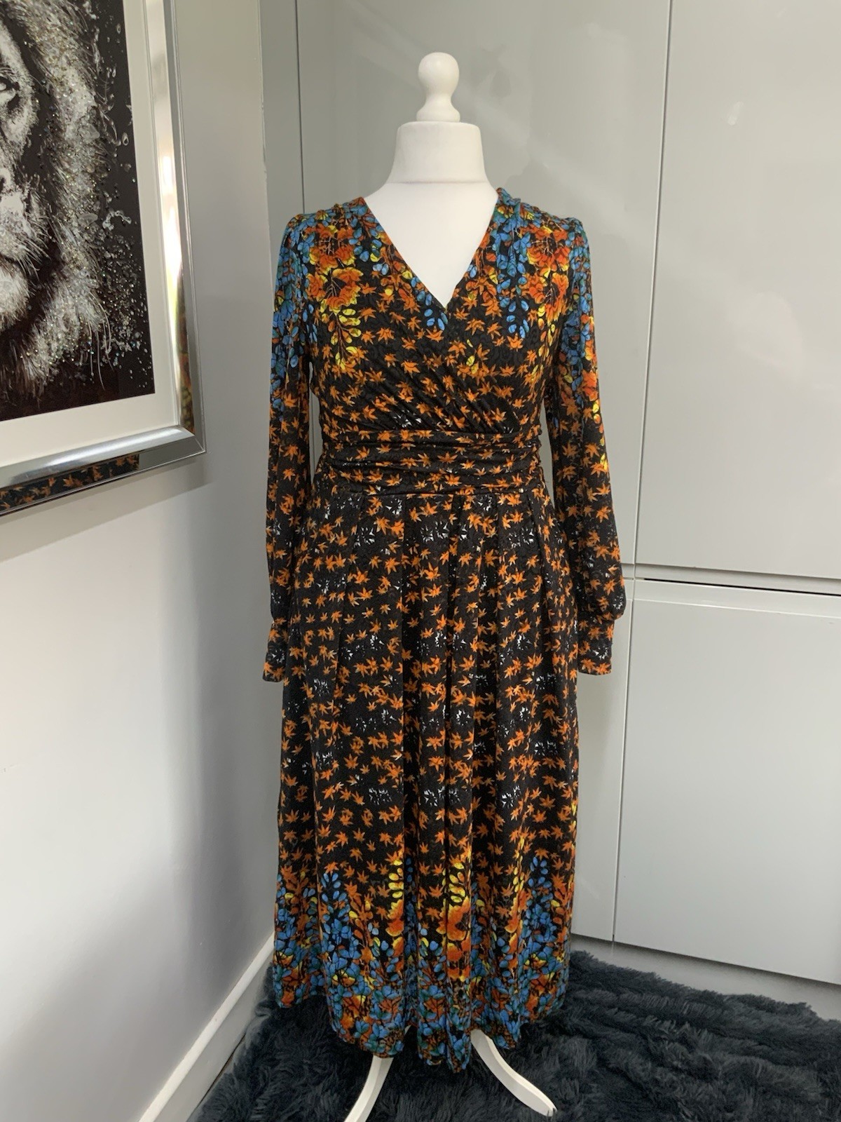 Jolie Moi Maxi Dress Size 16 Mesh Floral Pockets Occasion Wedding