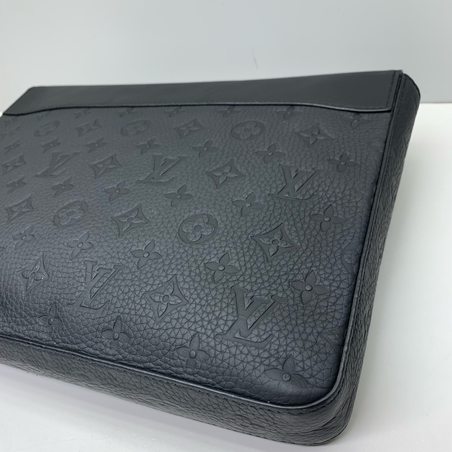Louis Vuitton Pre-Owned Authentic Steamer Clutch Black Free Shipping 32x22x4cm