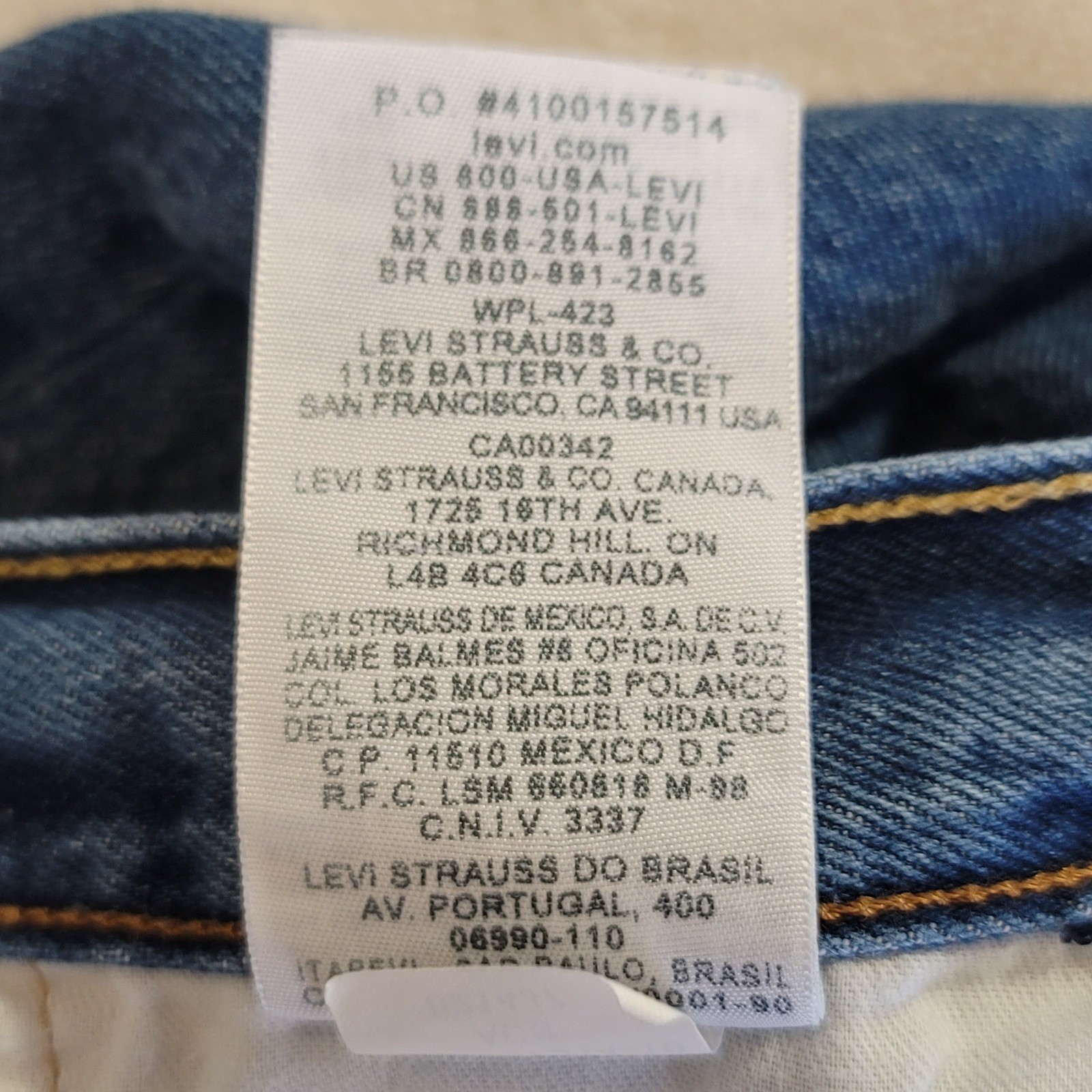 Y2K Levi’s 501 Original Fit Mens 35×30 (33×27.5) Blue Jeans Straight Button Fly