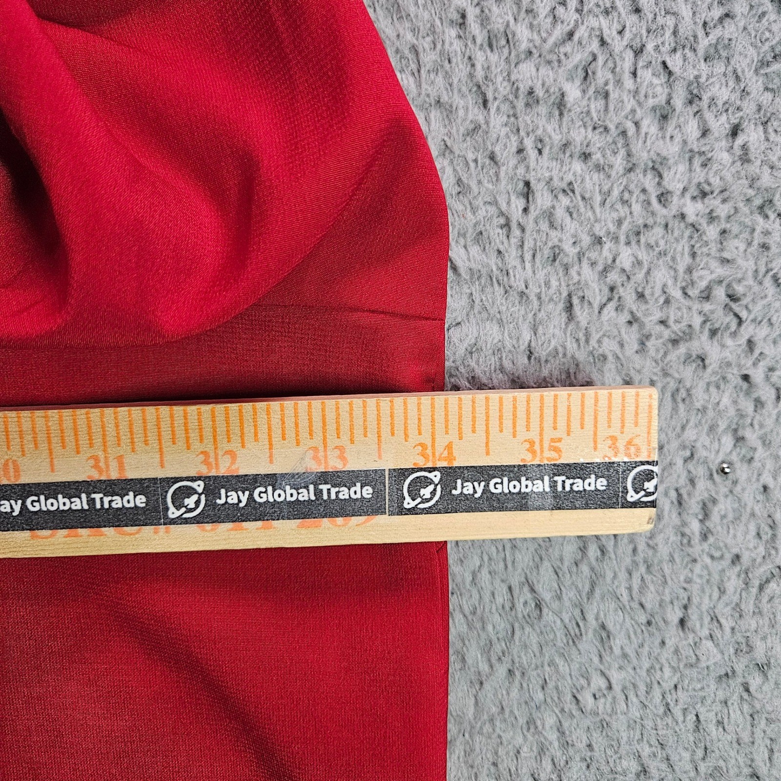 Catherines Red Quarter Zip Tunic Top Womens 5X 34/36W 3/4 Sleeve Studded Pockets