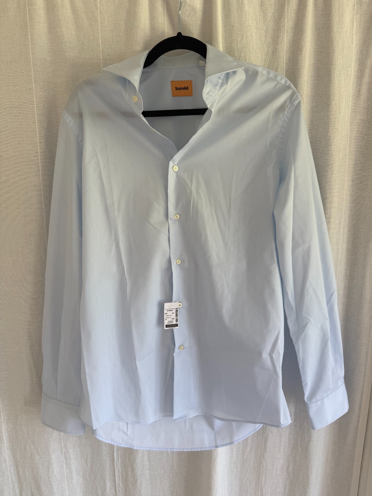NWT Harold by Harry Rosen Men’s Dress Shirt Size 16 Light Blue Spread Collar $19