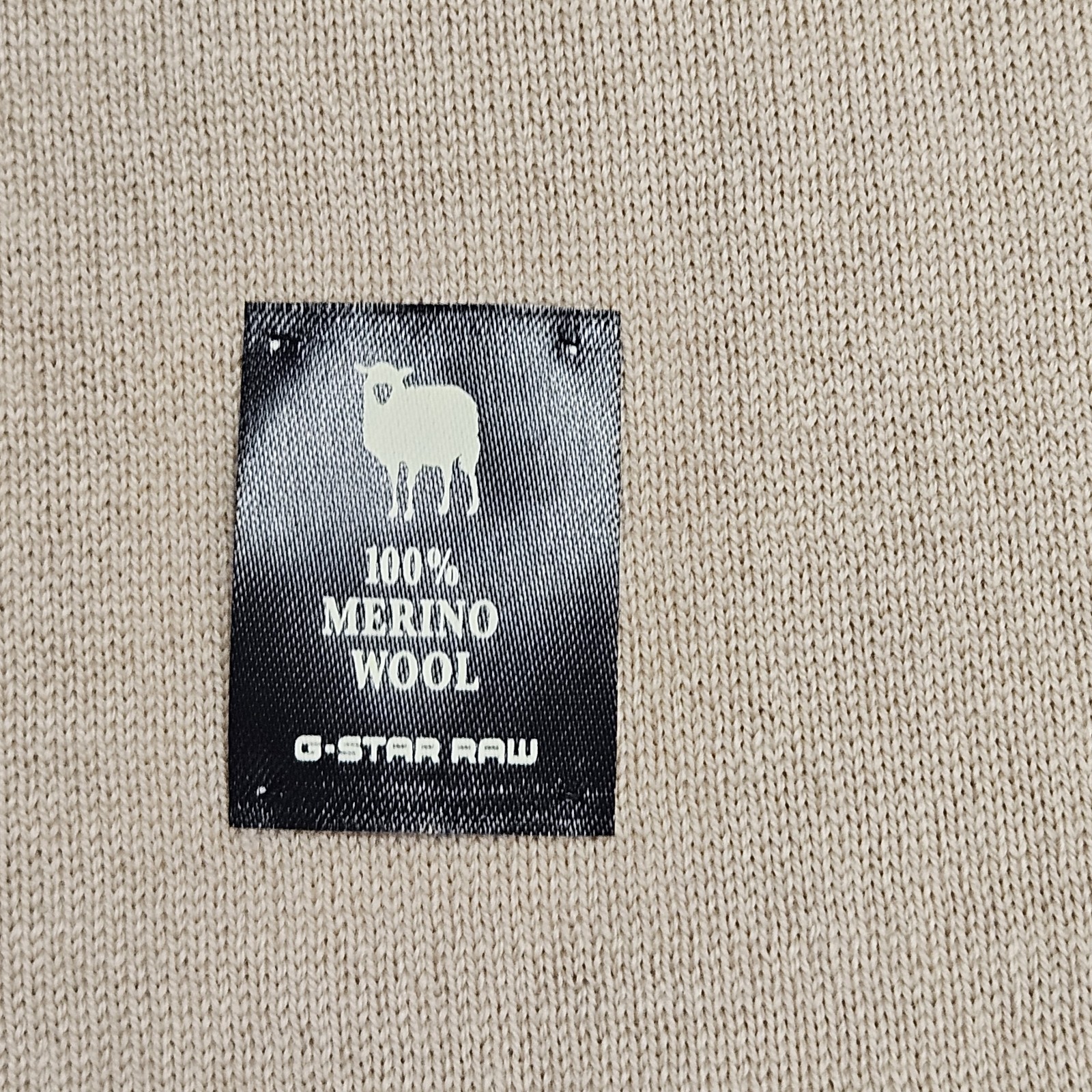 G-Star Raw Core Knit Sweater ‘Mushroom’ 100% Merino Wool – Size XL