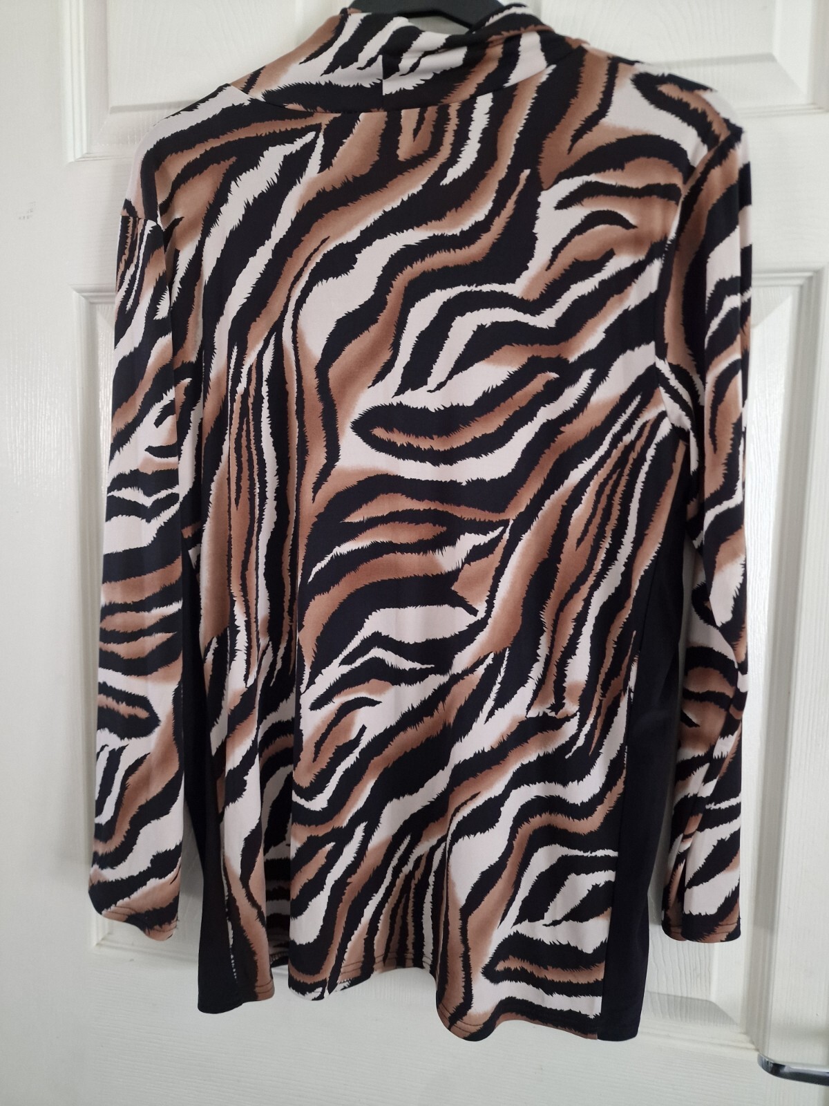 Firenzaa LADIES ANIMAL PRINT STRETCH Longline Cowl Neck TunicTop Size L BNWT#15