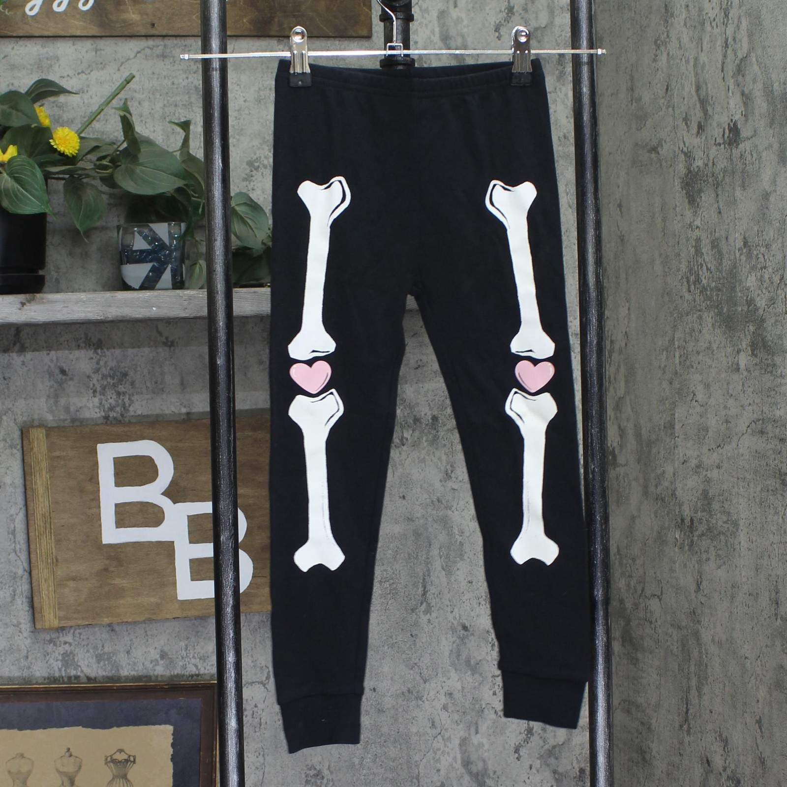 carter’s Girls Toddler Skeleton Knit Pull On Lounge Pajama Pants Black 5T