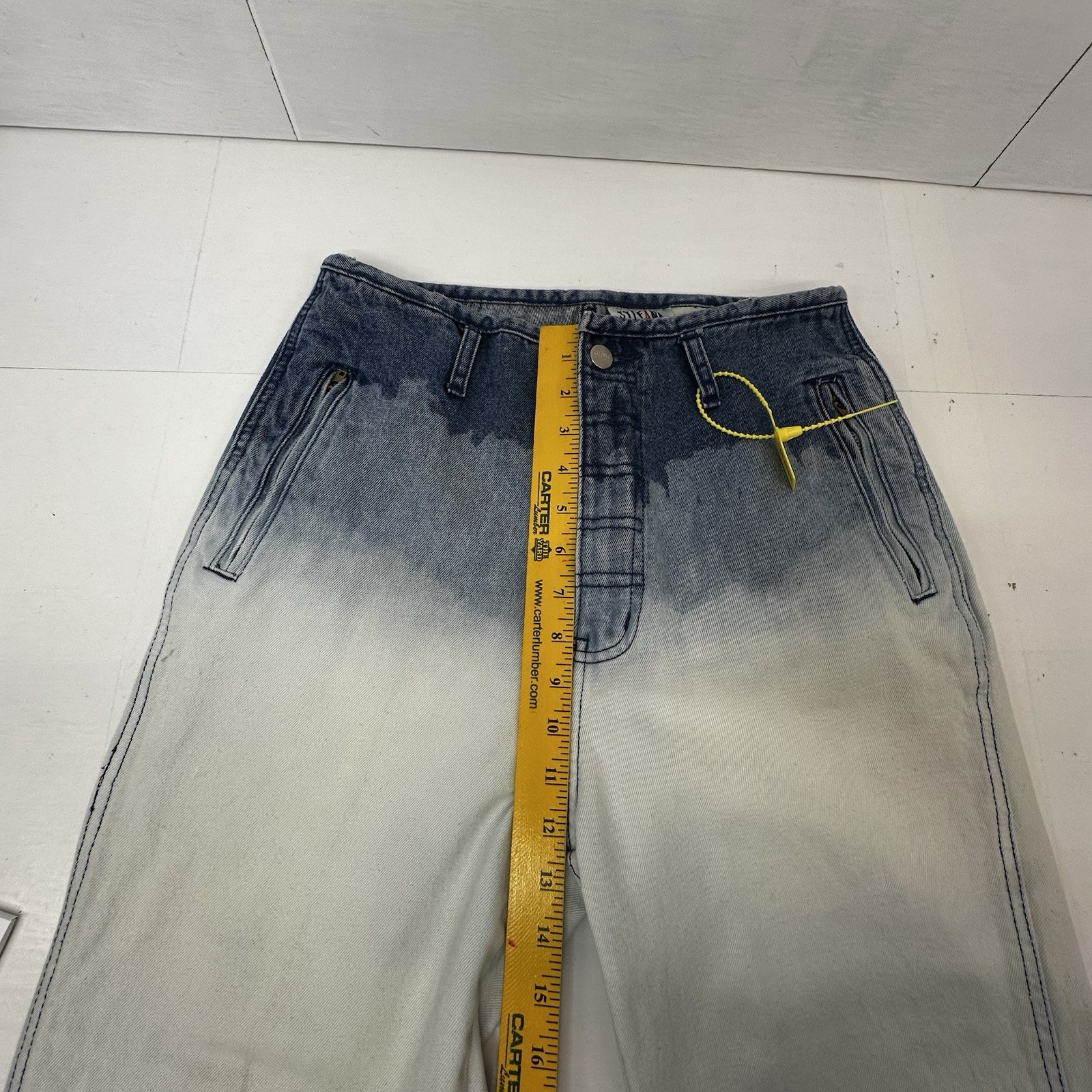 VTG 80s Dip Dye High Rise Tapered Leg Zip Ankle Ombré Denim Hong Kong 12 READ