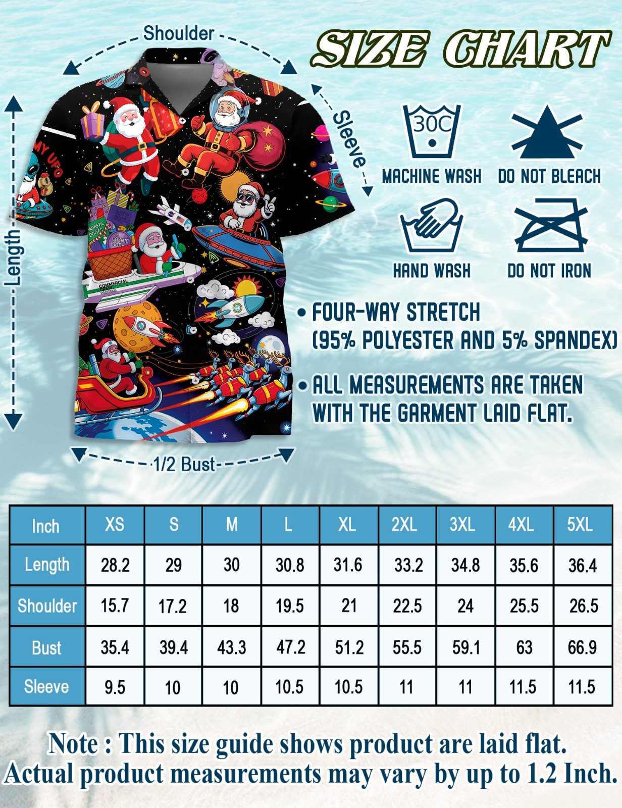 Santa Astronaut Hawaiian Shirt Space Christmas Galaxy Holiday Gift