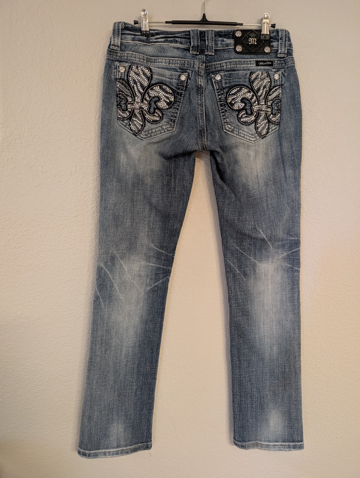 Miss Me Jeans – For Buckle Boot Cut Size 28 Bling Fleur De Lis 28/31 Vintage Y2K