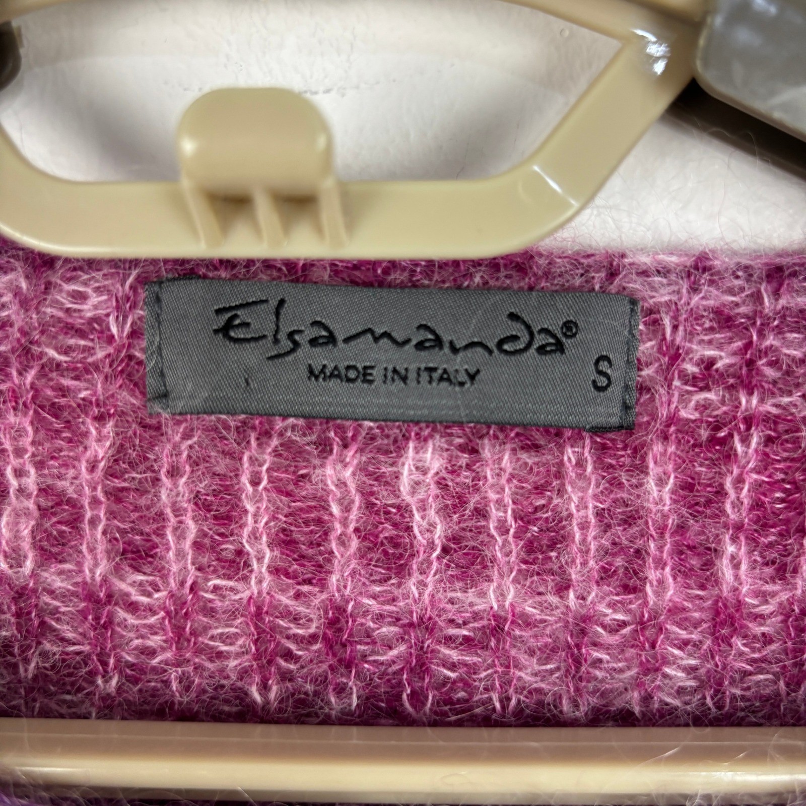 Elsamanda Italy Mohair Alpaca Blend Striped Sweater Purple Pink Ombre Small