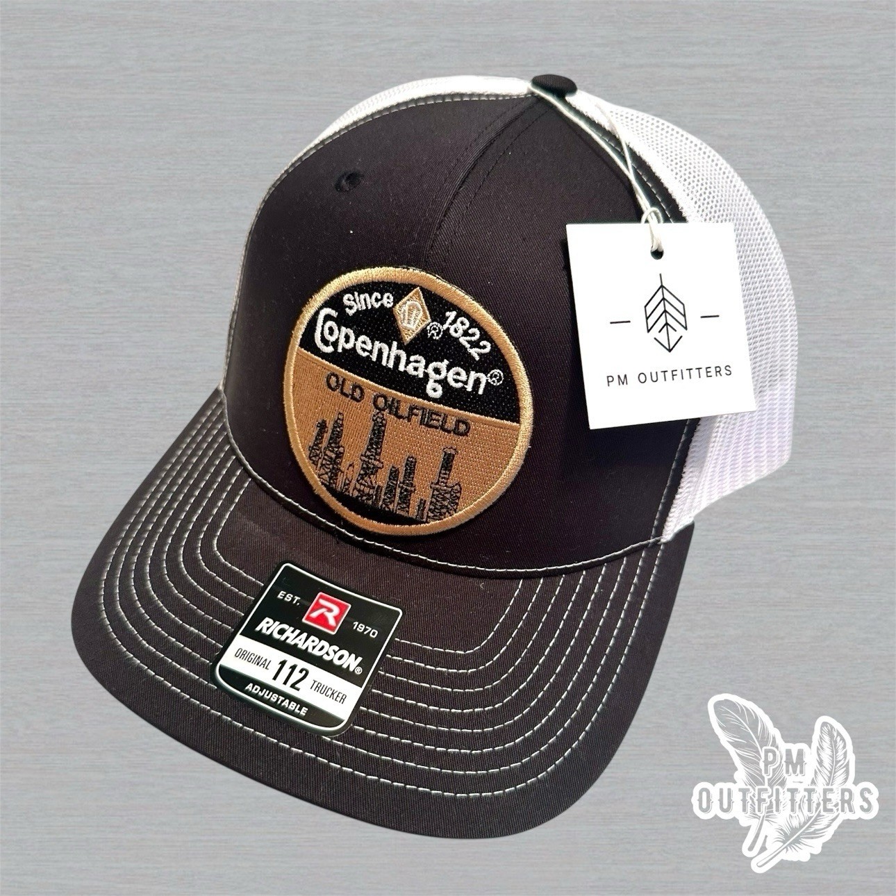 Vintage Copenhagen Old Oilfield Embroidered Patch Richardson 112 Trucker Hat