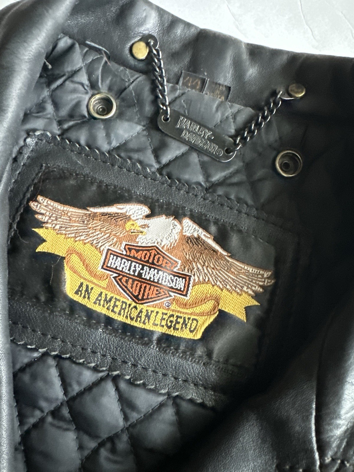 Vintage Harley-Davidson Black Eagle Leather Tassel Jacket Men’s Size 44 (Custom)