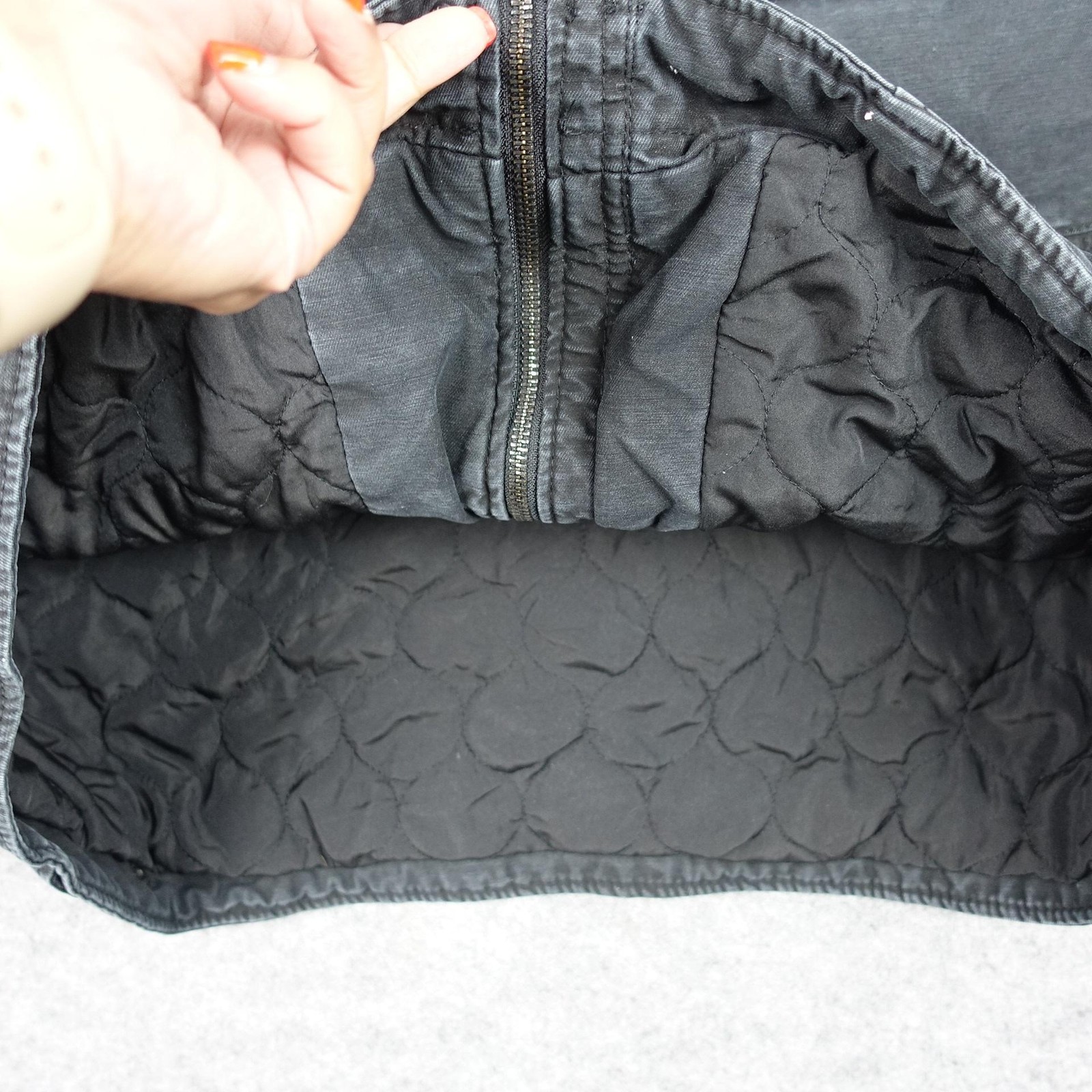 Levis Jacket Mens XL Gray Canvas Military Quilted Lined Insulated Zip Front VTG