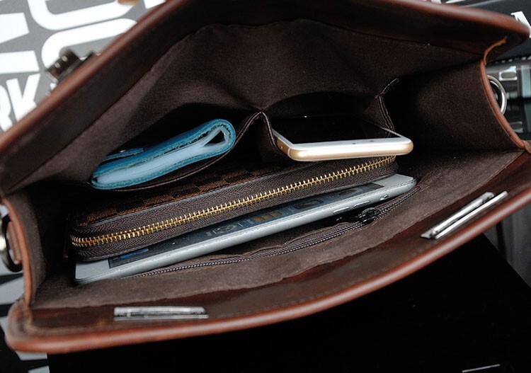 Men’s Briefcase Casual Business Shoulder Bag Leather Messenger Satchel Bag