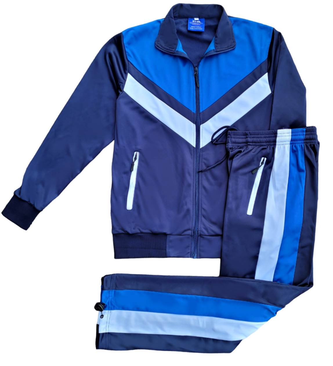 Men’s Tracksuits Warm Full Zip Sports 2 tone Track Jacket & Track pants