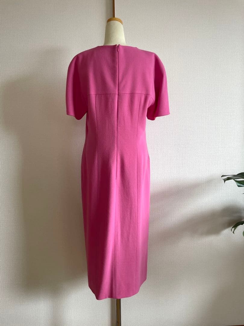 Christian Dior Vintage Puff Sleeve Dress Size 9 107cm Pink Elegant