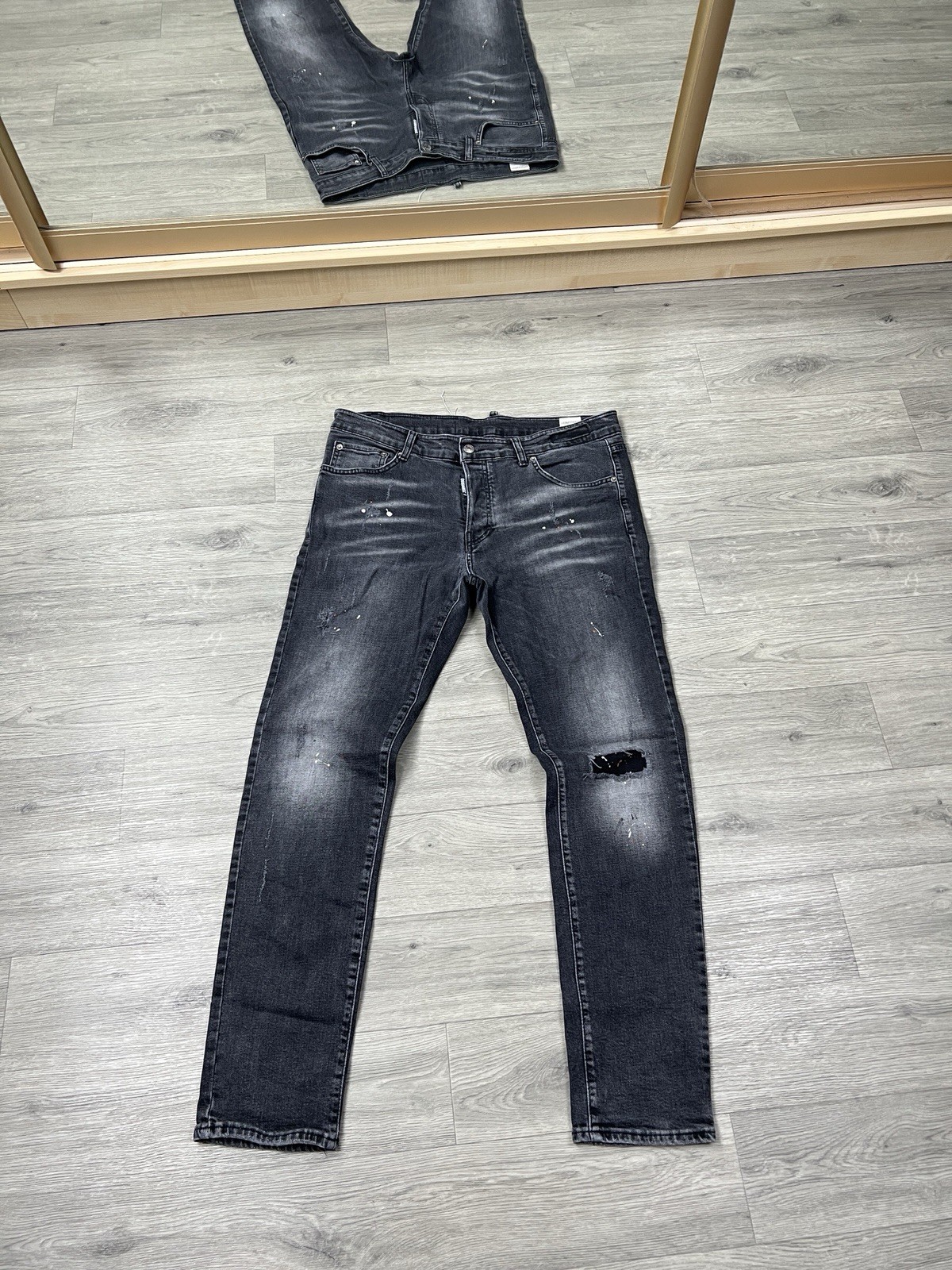 Vtg Dsquared2 Distressed Paint Splatter Jeans Black Y2K Men’s Size It 52
