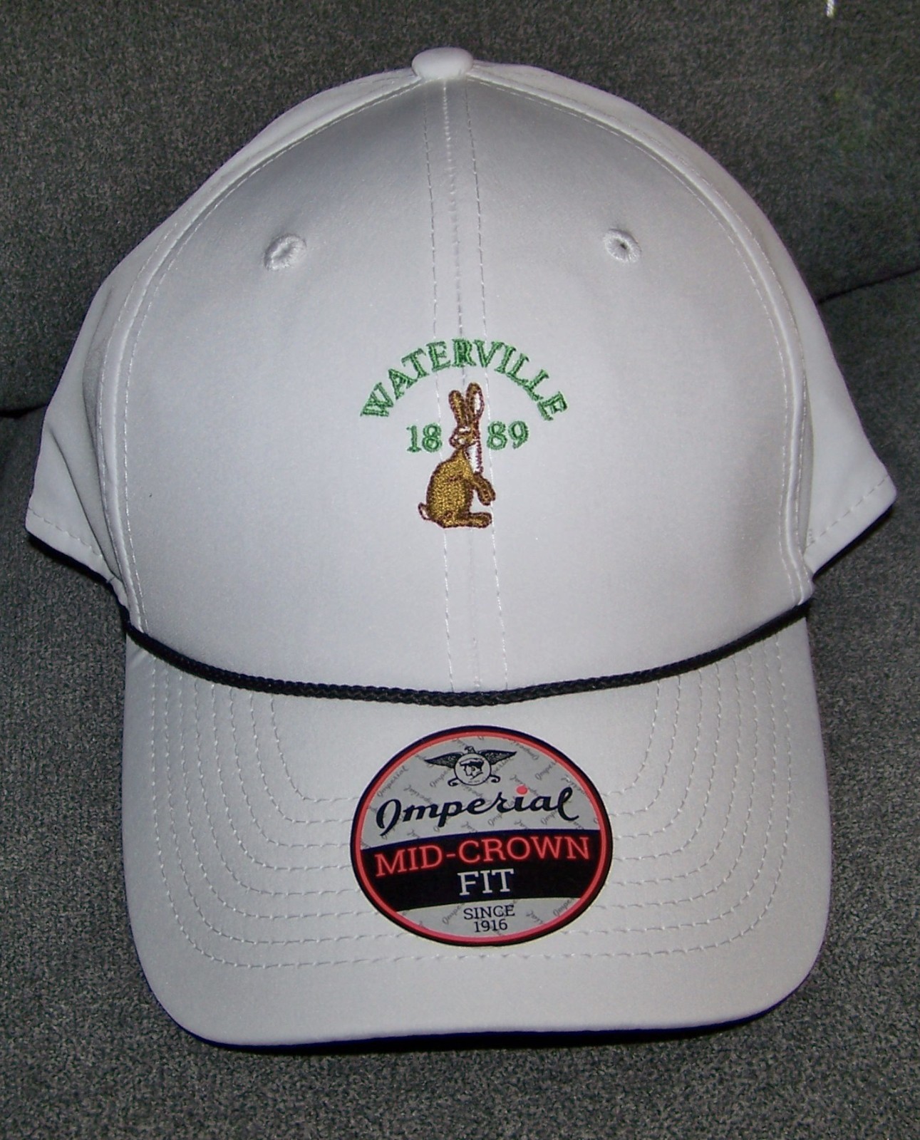 NEW IMPERIAL MID-CROWN FIT Rope Golf Cap Hat WATERVILLE GOLF LINKS 1889 White