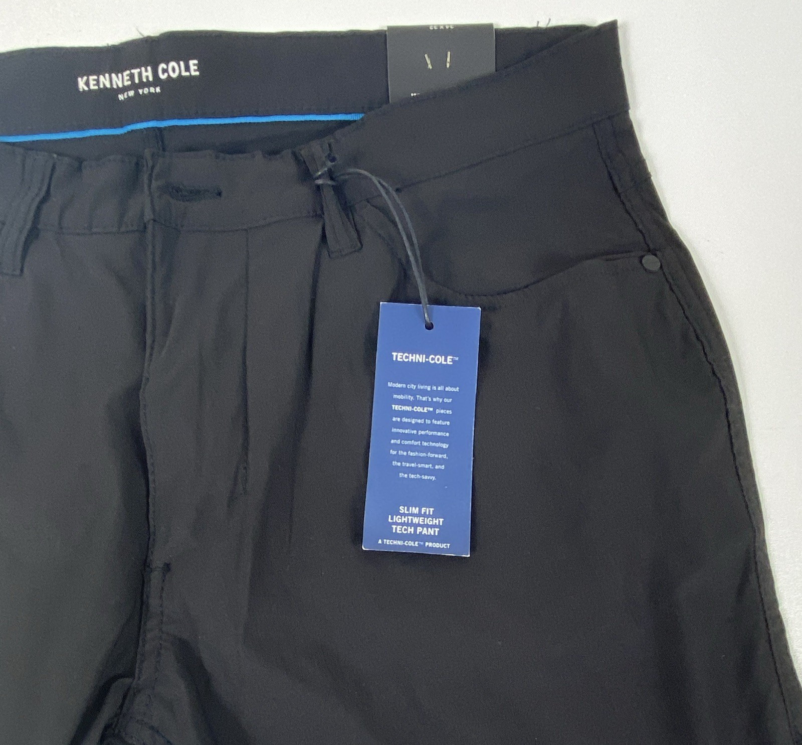 Kenneth Cole New York TECHNI-COLE Slim Fit Lightweight Tech Pants Black 34