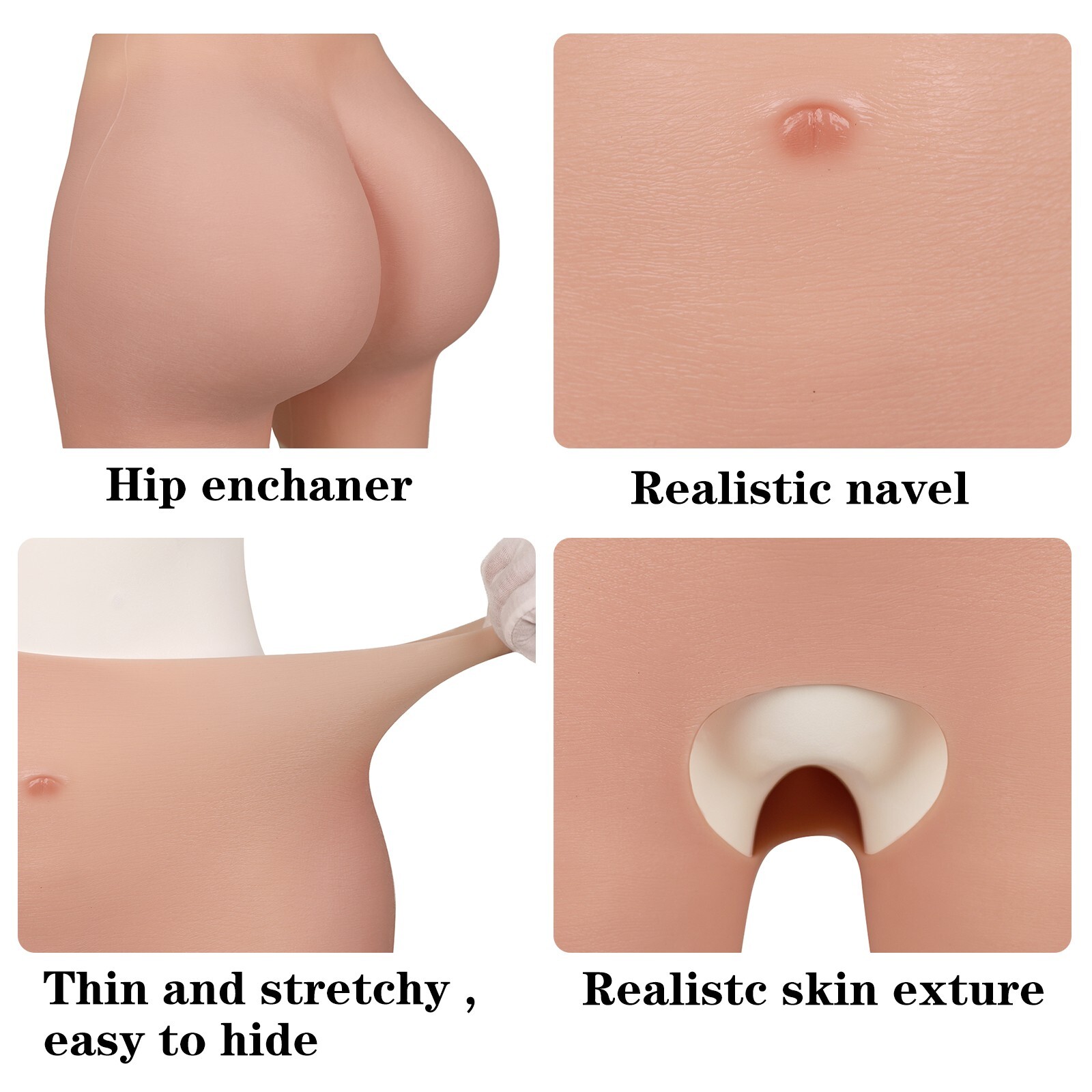 Dokier Realistic Silicone Hip Shaping Pants Buttocks Enhancer Shapewear Panties