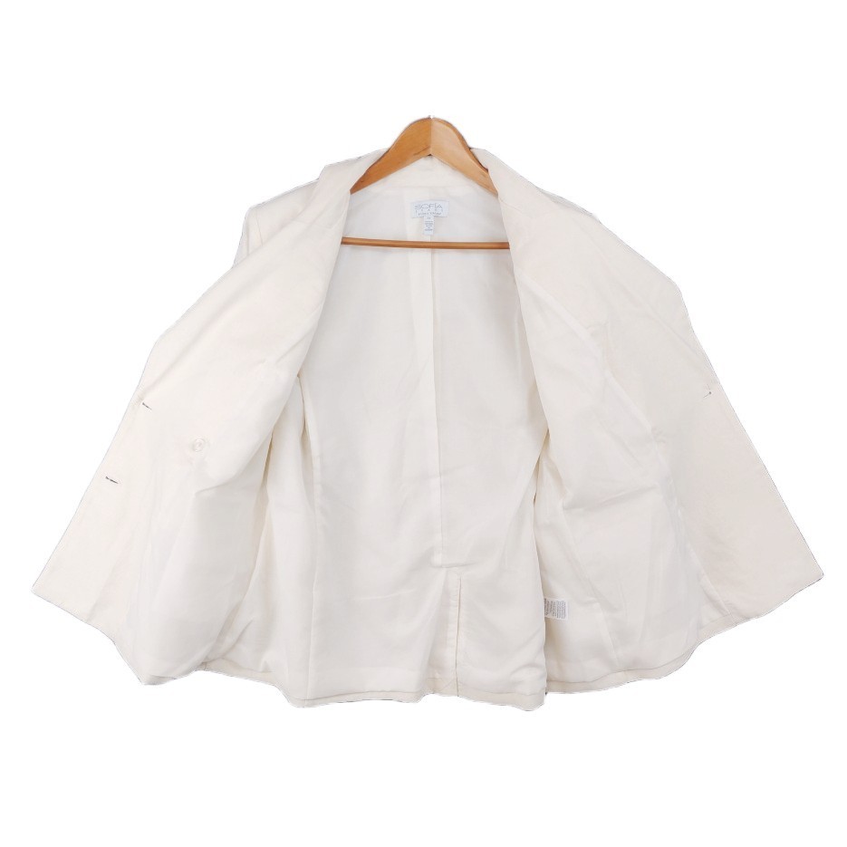 NWT Sophia Vergara Blazer Double Breasted Ivory Linen Blend Lined Womens M
