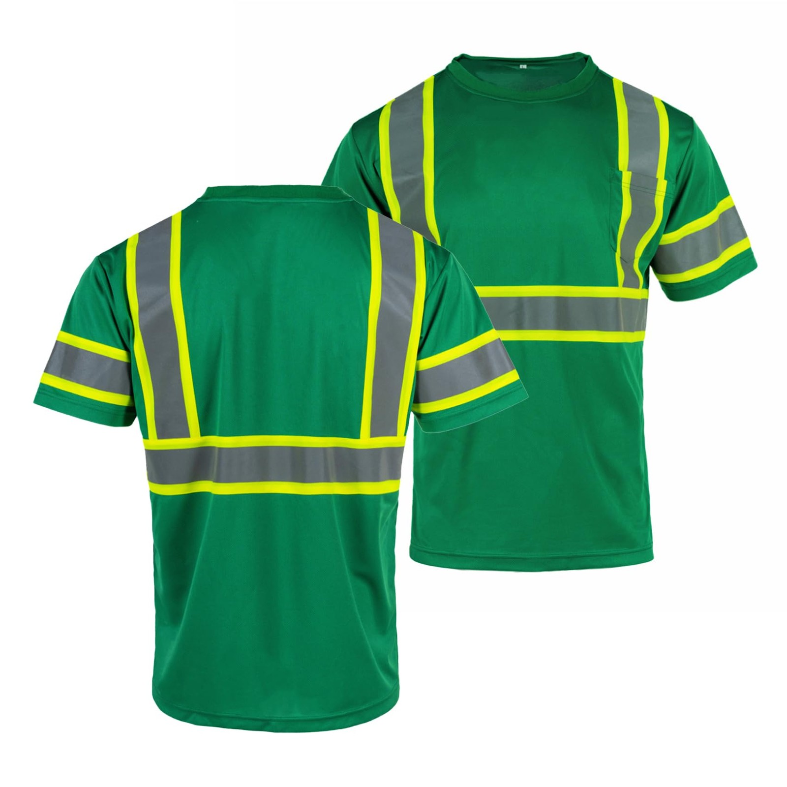 Hi Vis Shirts for Men Reflective ANSI Class 1 Short Sleeve High Visibility Sa…