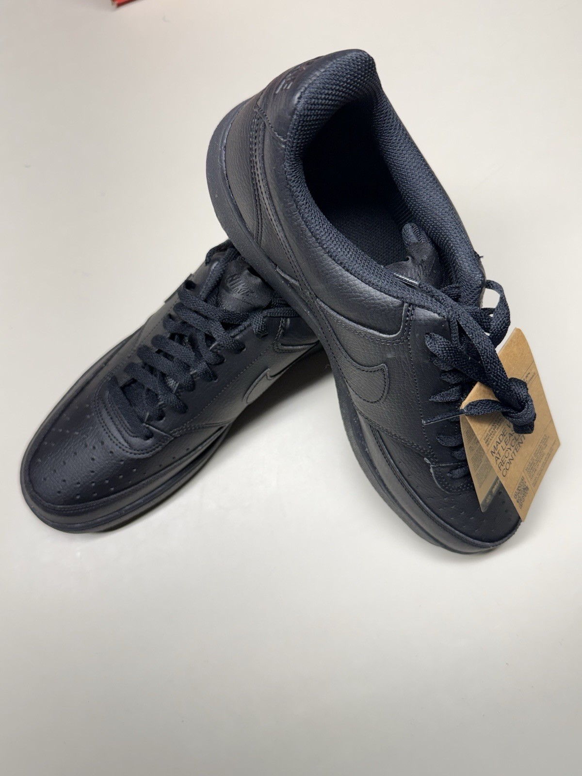Nike Court Vision Low NN Men’s Low Top Leather Lace-Up Triple Black DH2987-002