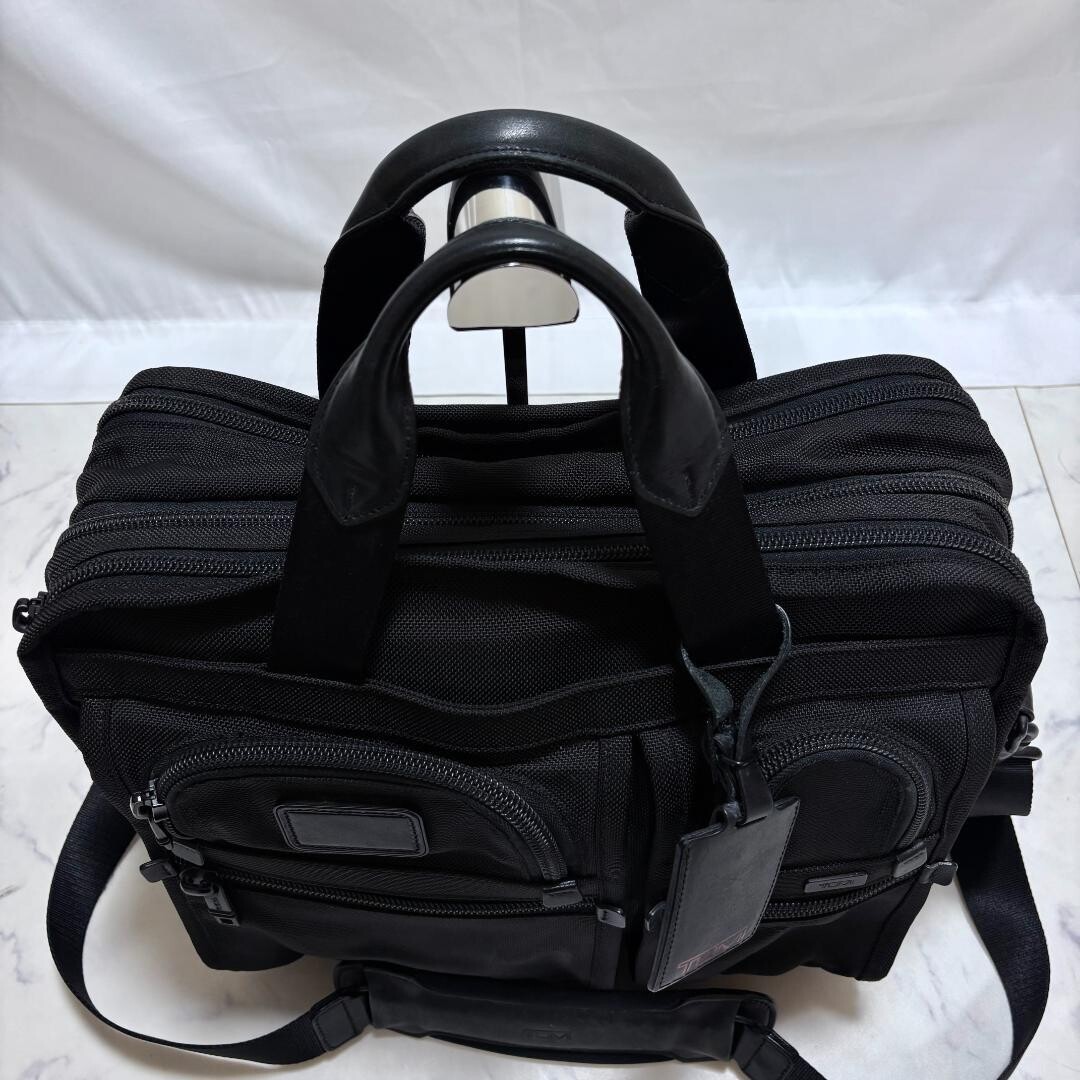 TUMI Alpha 26141DH Expandable 2Way Business Briefcase Black Laptop Bag Authentic