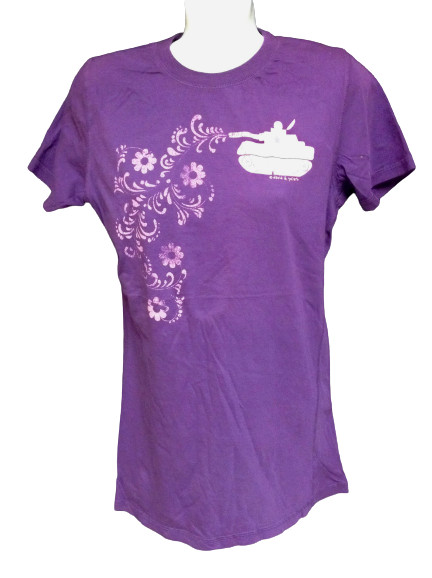 Womens David & Goliath Tank Flowers Soviet Russian Novelty Purple Tee T-Shirt