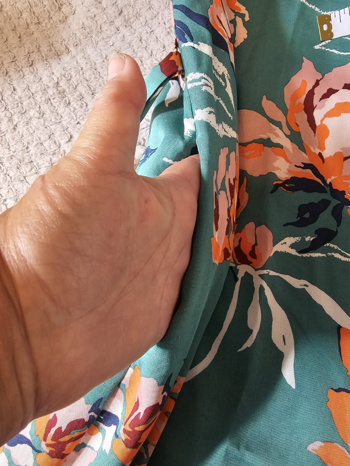 GANT jade green floral peony print shirt dress 14