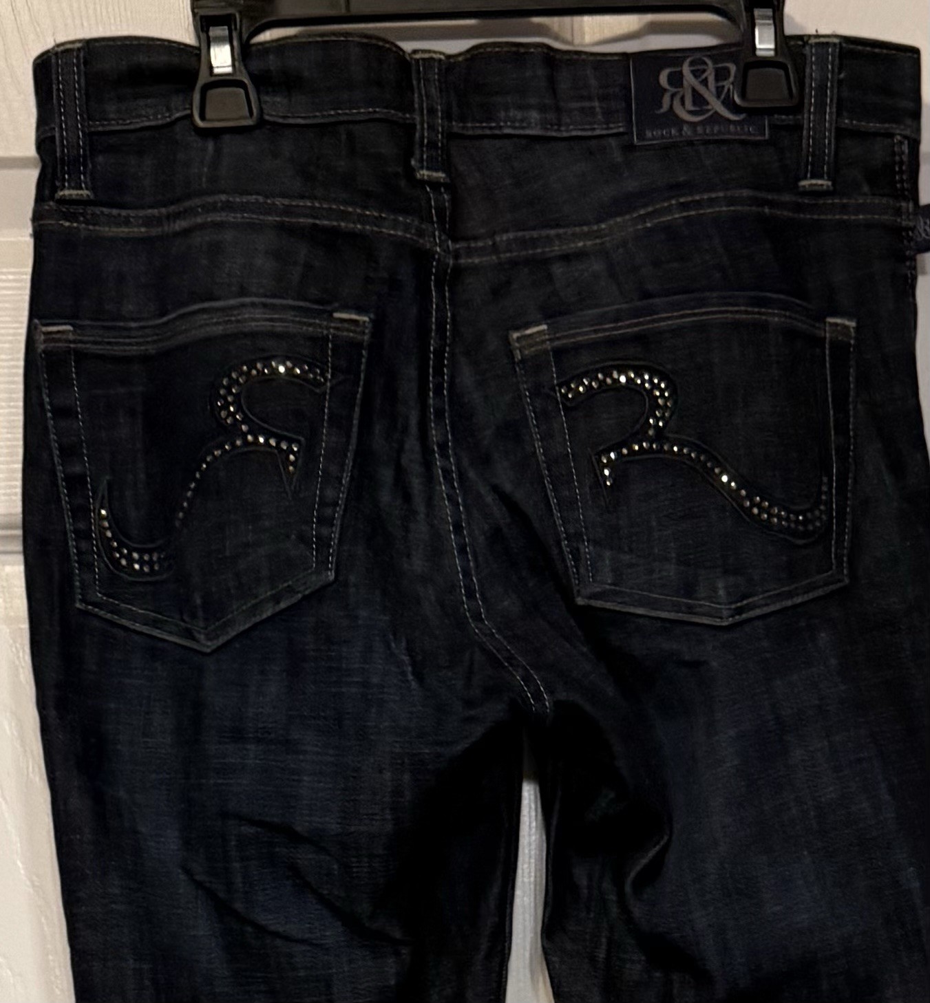 Rock & Republic Kasandra Bootcut Jeans Women’s Size 28 Dark Wash Rhinestone