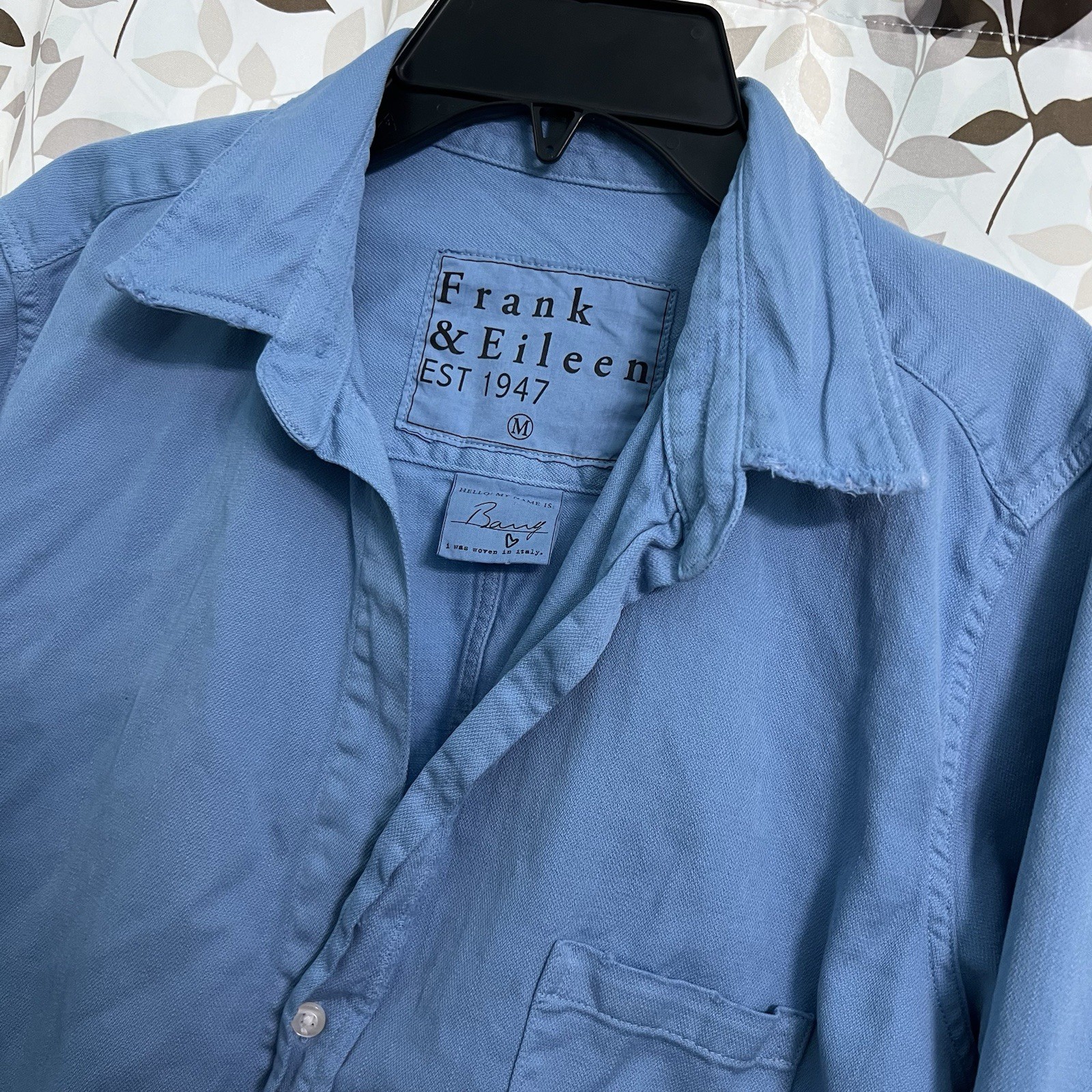 Frank & Eileen Blush Blue Barry Denim Long Sleeve Button Down Shirt Size Medium