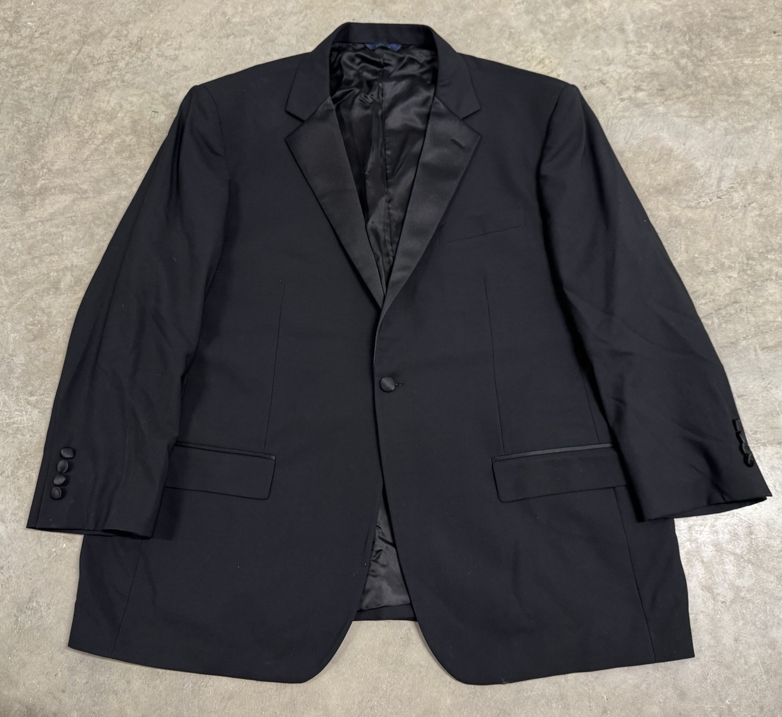 Brooks Brothers Madison Tuxedo Suit Jacket 50r Black Estrato Wool Satin Italy