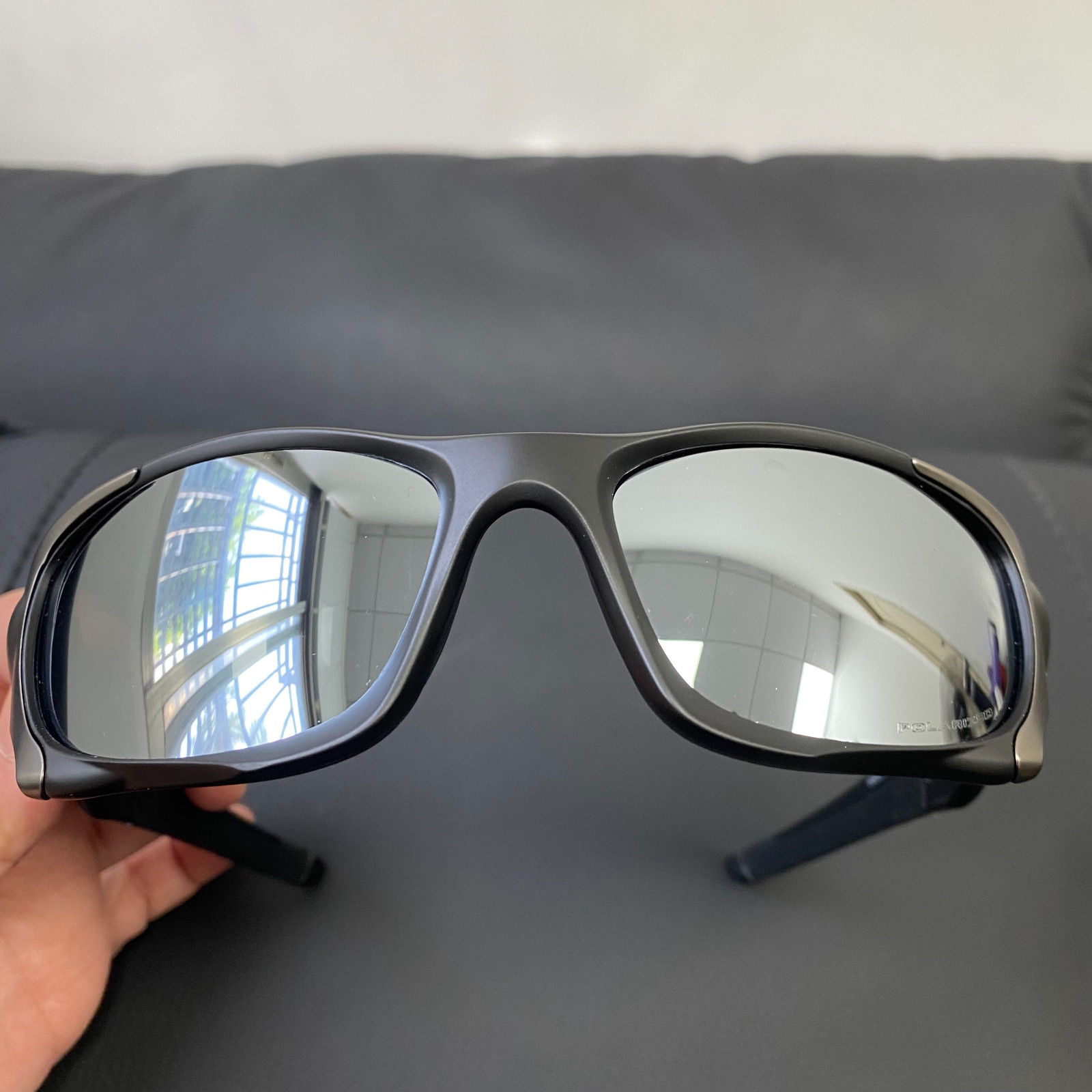 Vintage Oakley Pit Boss 2 Sunglasses OO9137 Gorpcore Silver Lens Matte Black