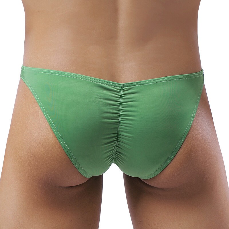 Sexy Men’s Nylon Briefs Cool Ice Silk Low-rise Underwear Bikini Pouch Panties
