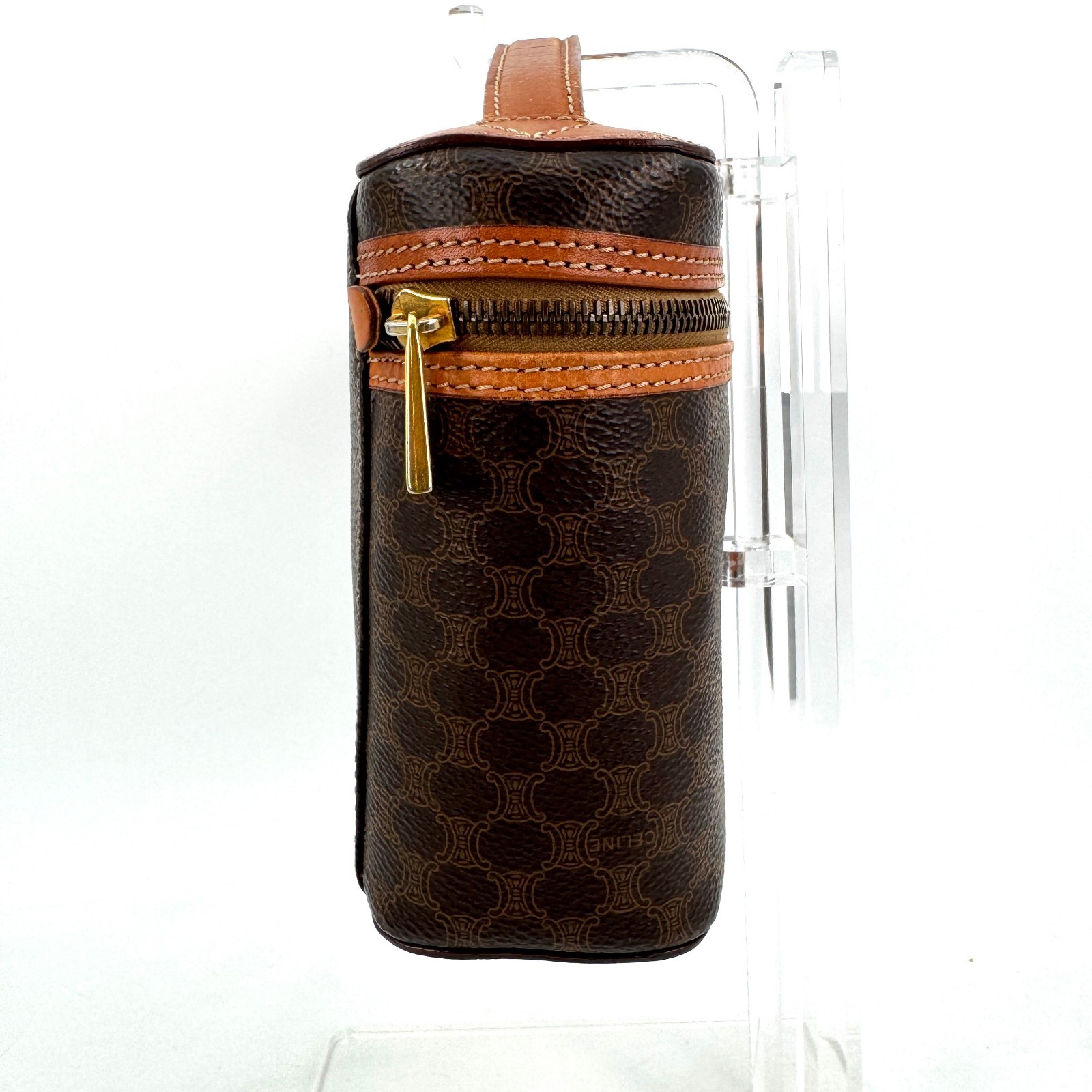 Celine Vanity bag Macadam PVC Leather Pouch Authentic