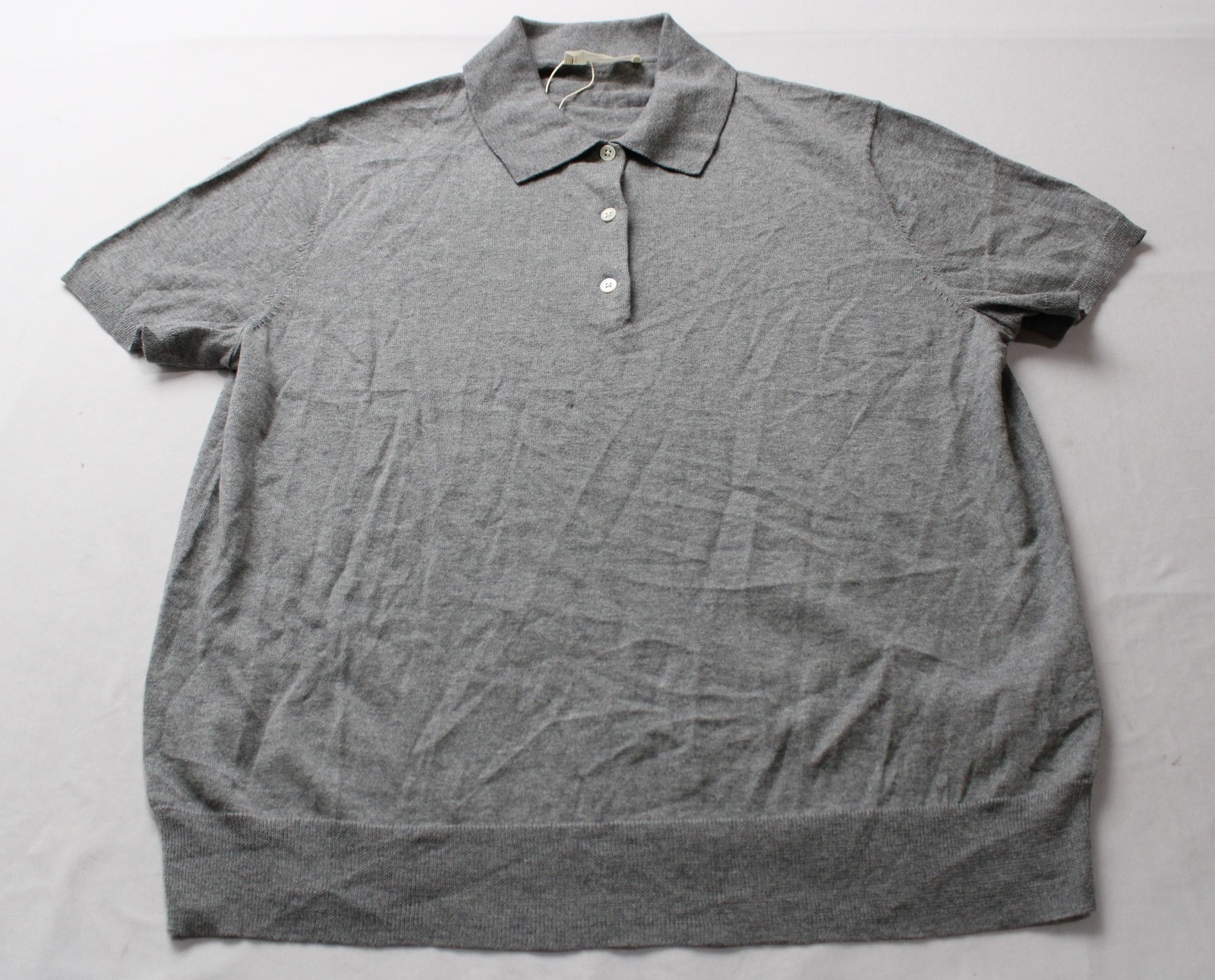 Everlane Women’s The Cotton Cashmere Polo AC2 Heather Charcoal Size XL NWT