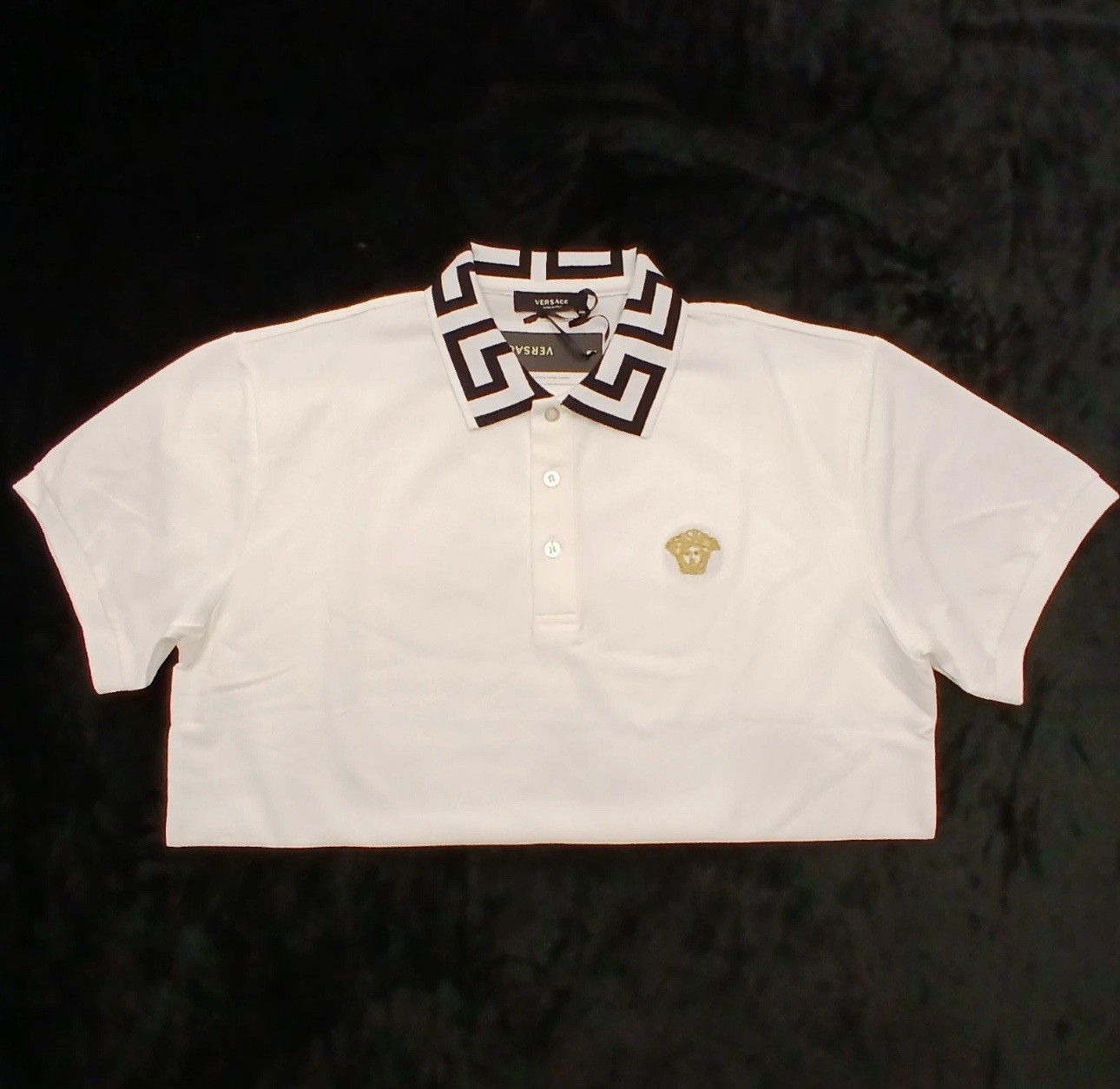 Versace Men’s Polo Shirt White, Large