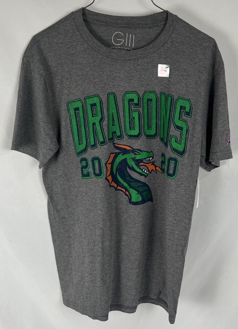 XFL GIIIMen’s Seattle Dragons 2020 Logo Tee Short Sleeve T-Shirt Grey Size Small