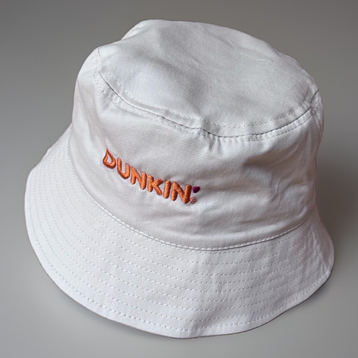 2026 DUNKIN DONUTS TWILL BEIGE BUCKET HAT ICED COFFEE DONUT EMBROIDERED UNISEX