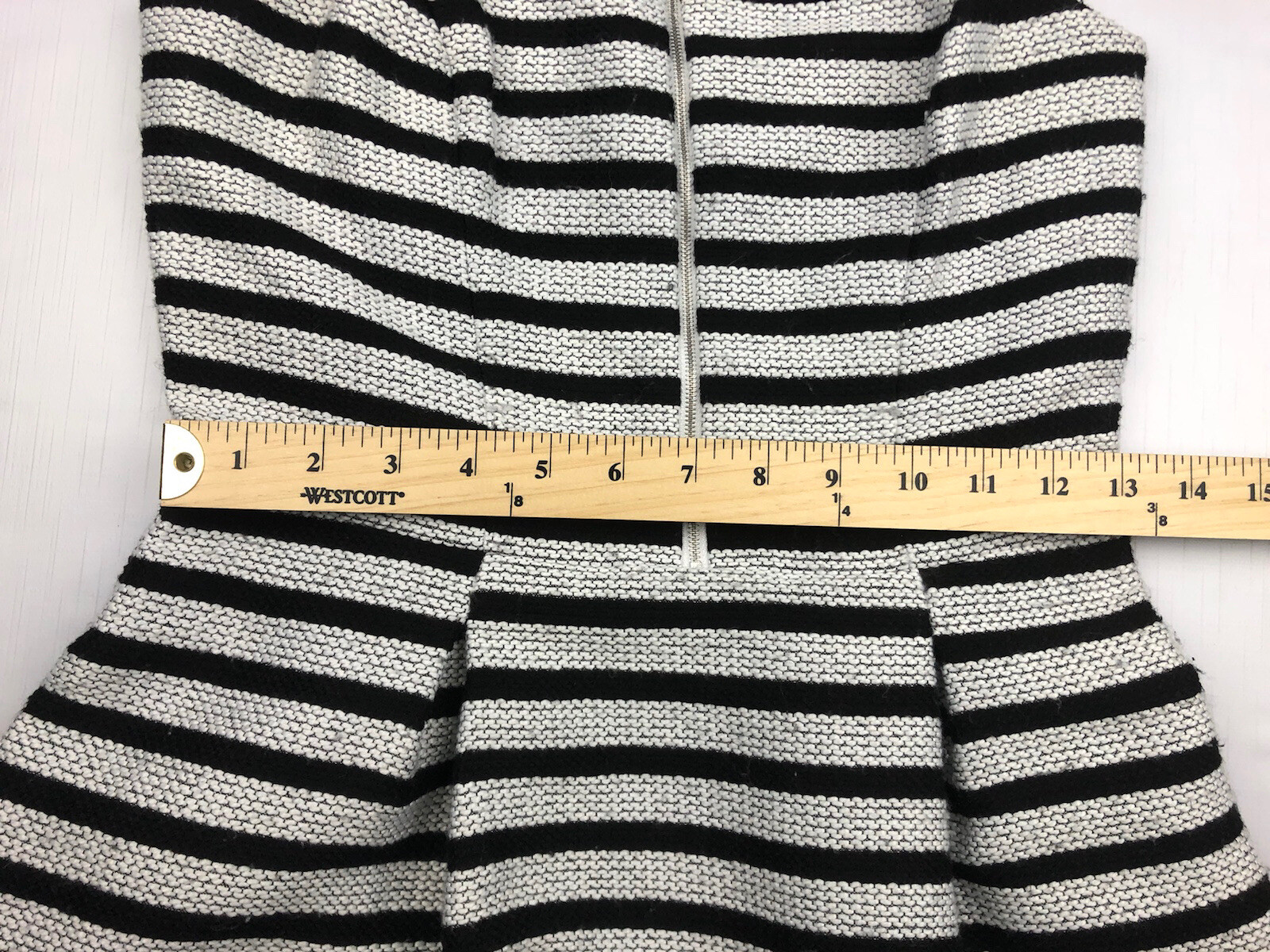 Express Women’s Size 2 Black White Striped Fit & Flare Short Pleated Party Dress
