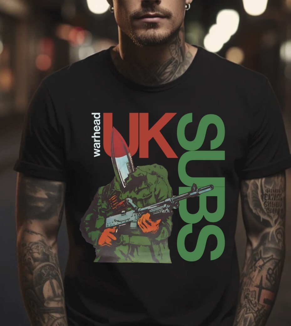 UK Subs Warhead Black T-Shirt, S-5XL