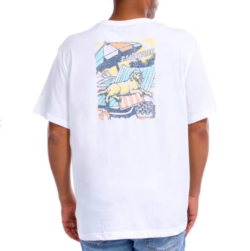 Men’s IZOD Saltwater Graphic T-Shirt DOG on Beach Beers Sand Size M L XL XXL NWT