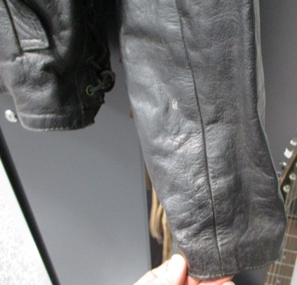 Distressed Fringe Leather Jacket FMC! Black Size Small/Medium Biker Men / Women
