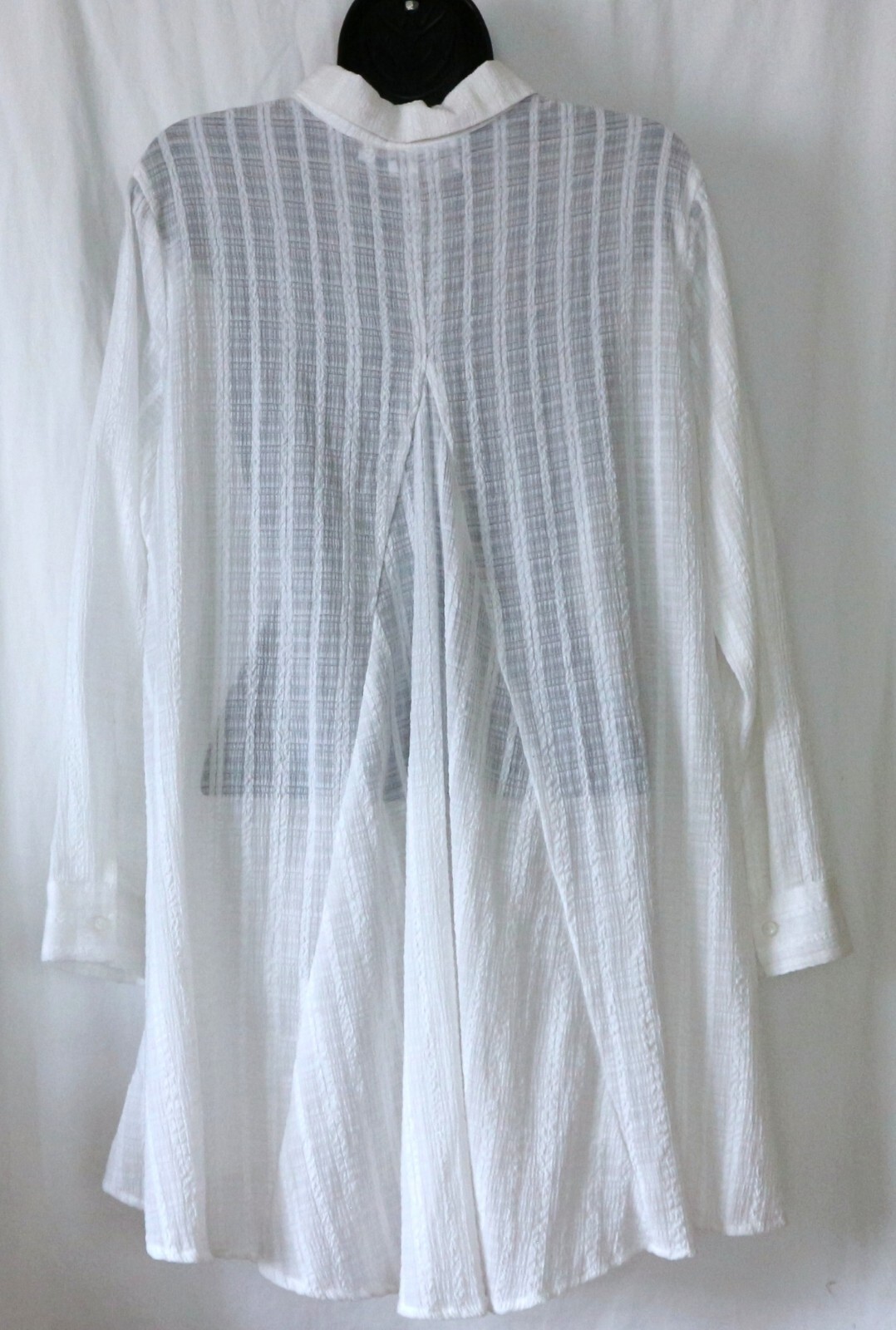 HABITAT Semi-Sheer Trapeze Blse HiLo Hem 40 In Chest 28 to 32 In Long Sz S EXC