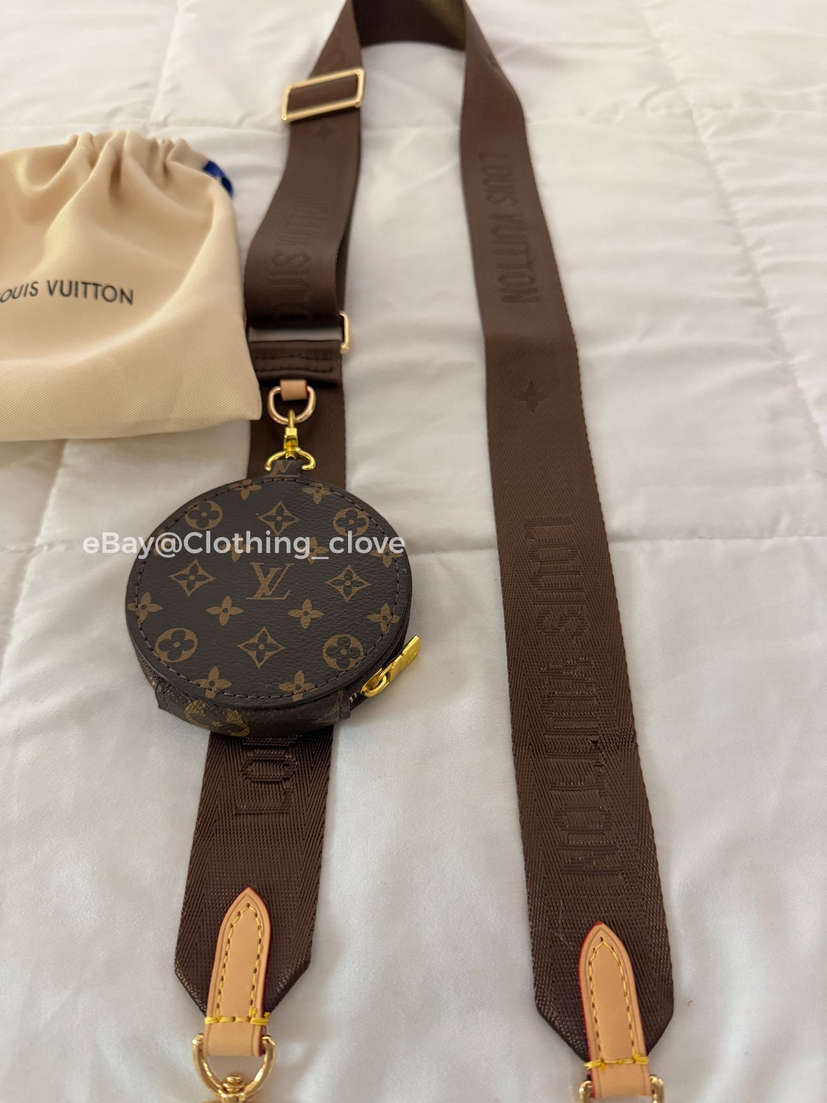 Louis Vuitton Shoulder Strap Adjustable Crossbody Pouch Replacement Brown lv