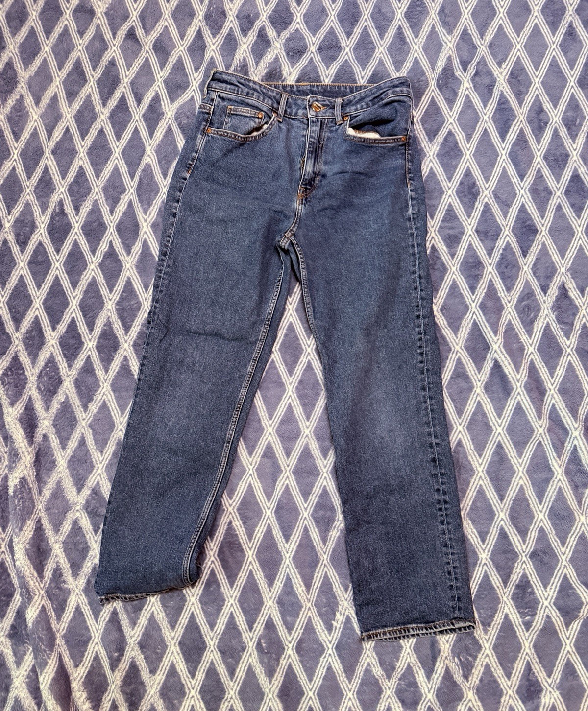 &DENIM Womens Blue Straight High Waist Ankle Denim Jeans Medium Wash US 6