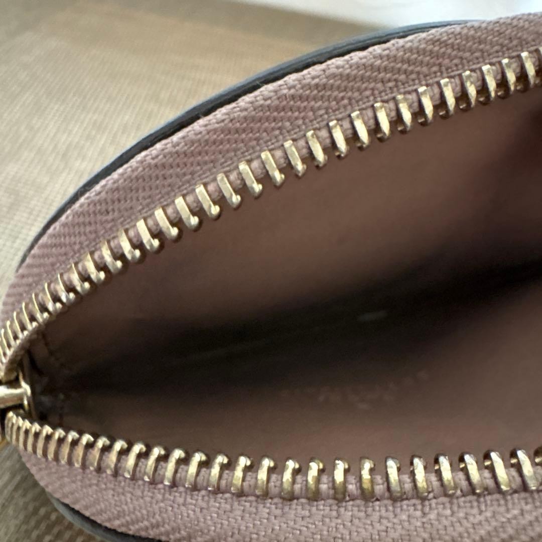 GUCCI Soho Coin Case Round Wallet Glossy Beige