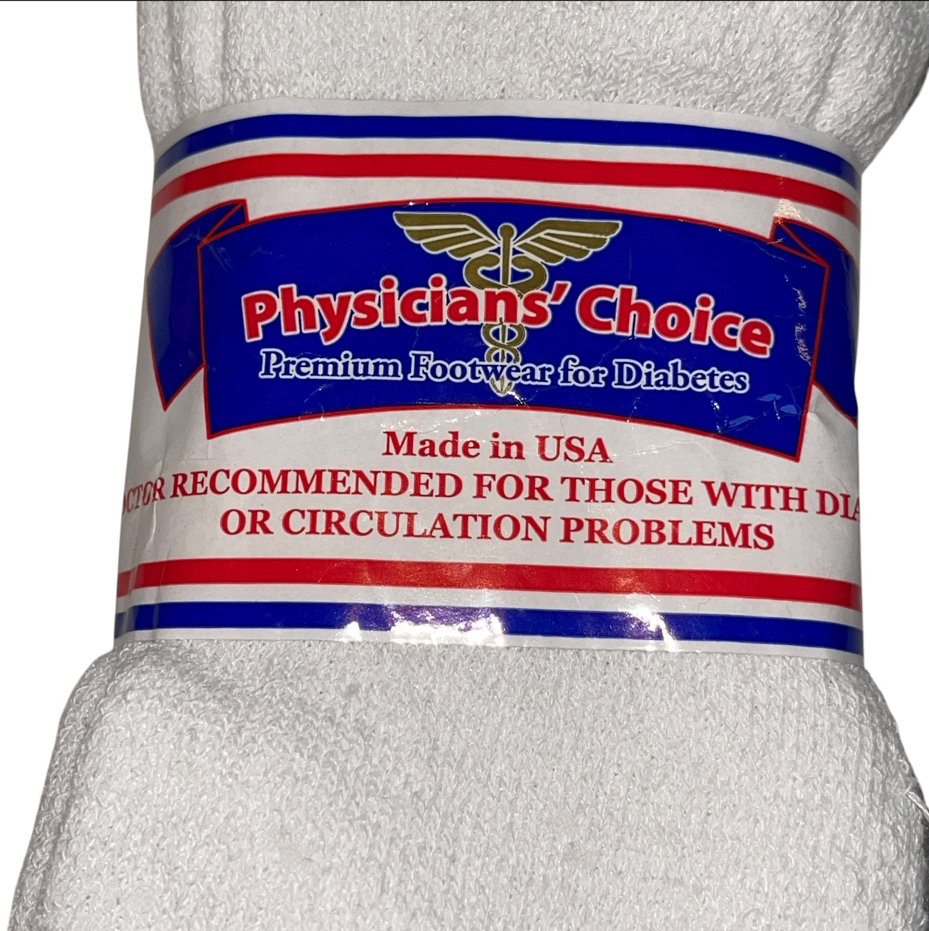 6 Pair Lot White Men Physicians Choice Loose Fit Diabetic Ankle Socks Sz 10-13