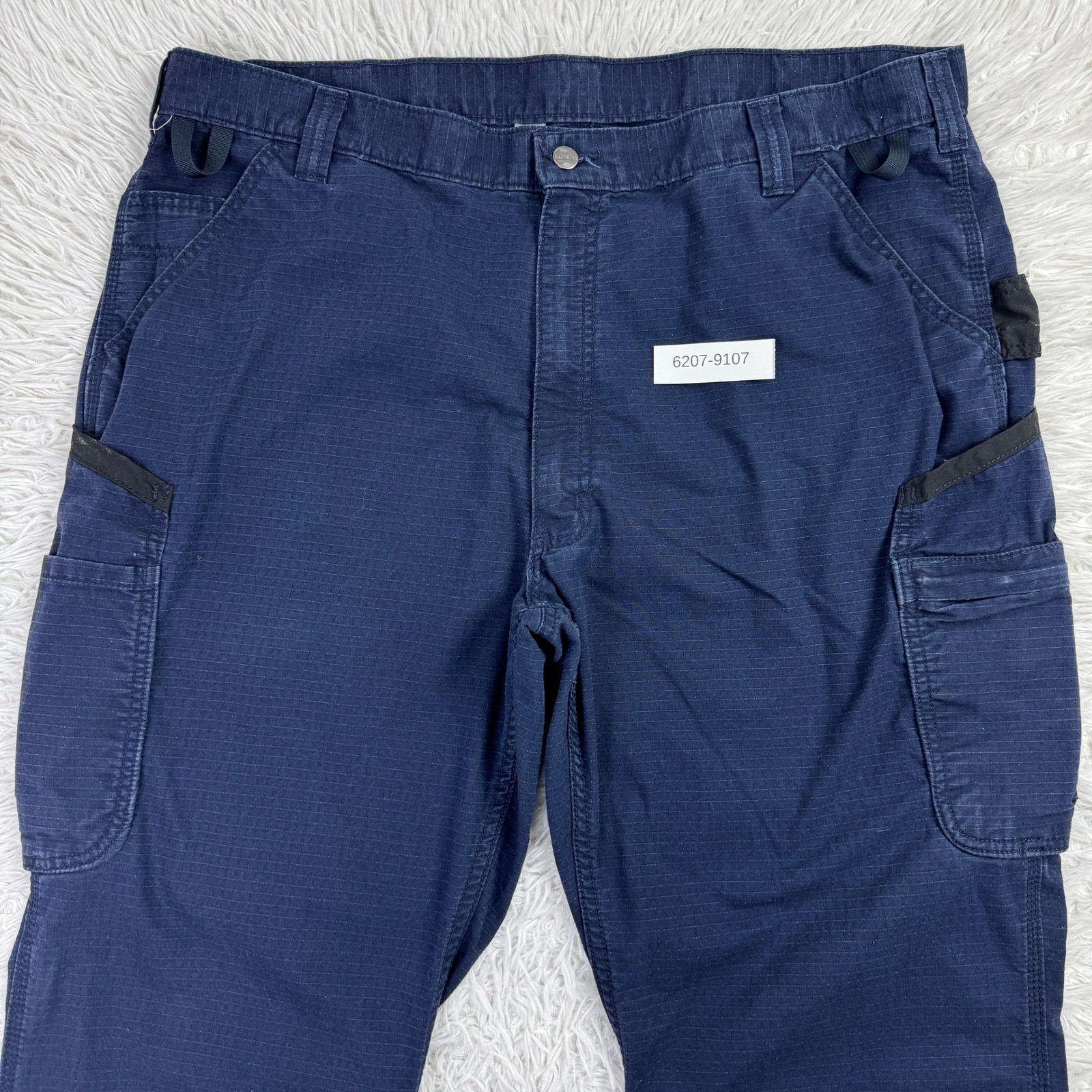 Carhartt Pants Mens 42×30 Blue Loose Fit Force Broxton Cargo Pant United Ripstop