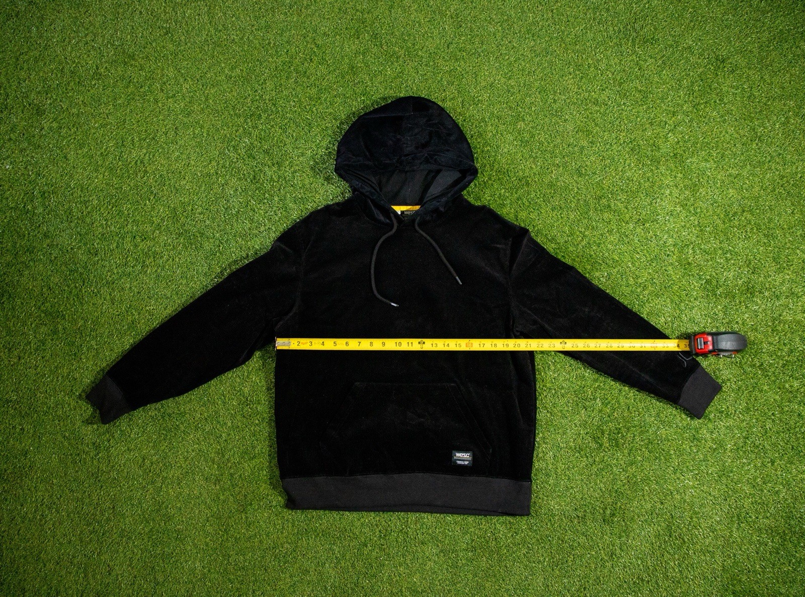WESC Corduroy Hooded Sweater Black Size Medium