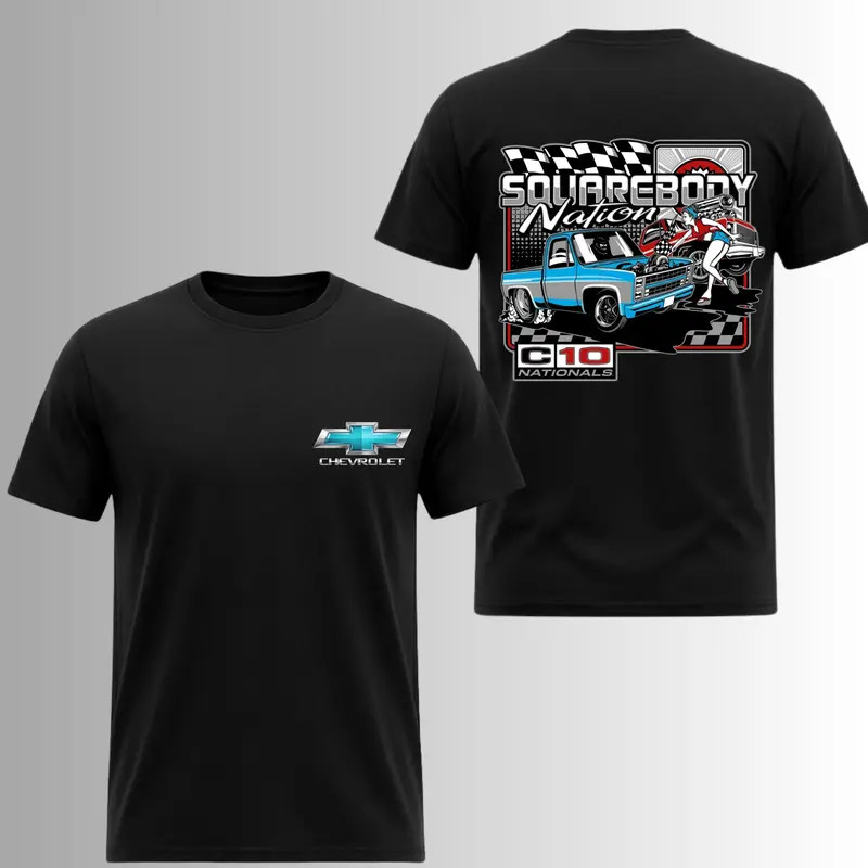 Chevy Squarebody C10 Vintage Truck Burnout Racing Graphic T-Shirt Tee
